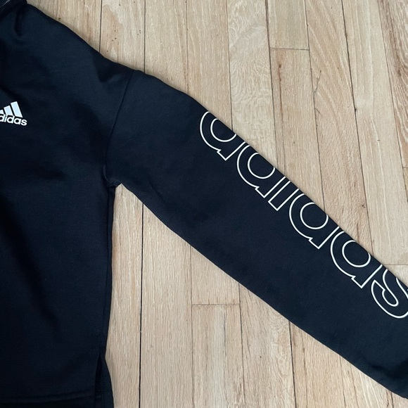 ⭕️SOLD⭕️ Adidas Quarter Zip Pullover Fleece Cropped Hoodie Nwot - Picture 2 of 5